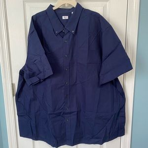 NWT Big and Tall Essentials by DXL Poplin Short-Sleeve Sport Shirt 3XL